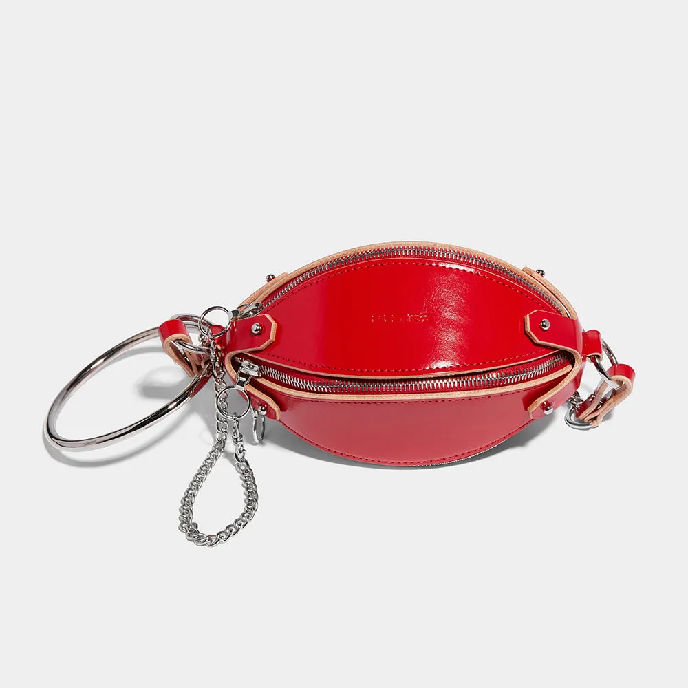 MINI MULTI ZIP BAG GLOSS RED