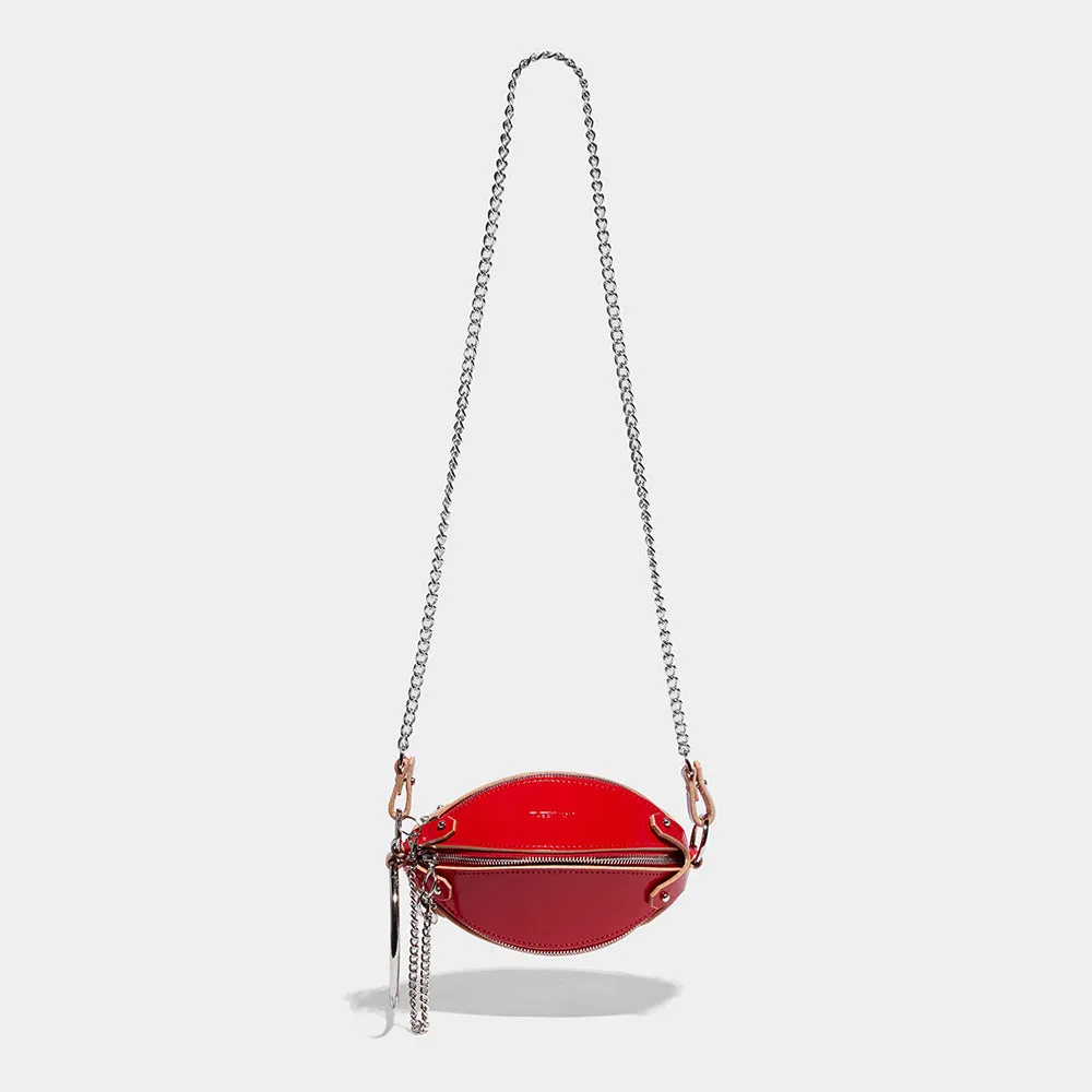 MINI MULTI ZIP BAG GLOSS RED