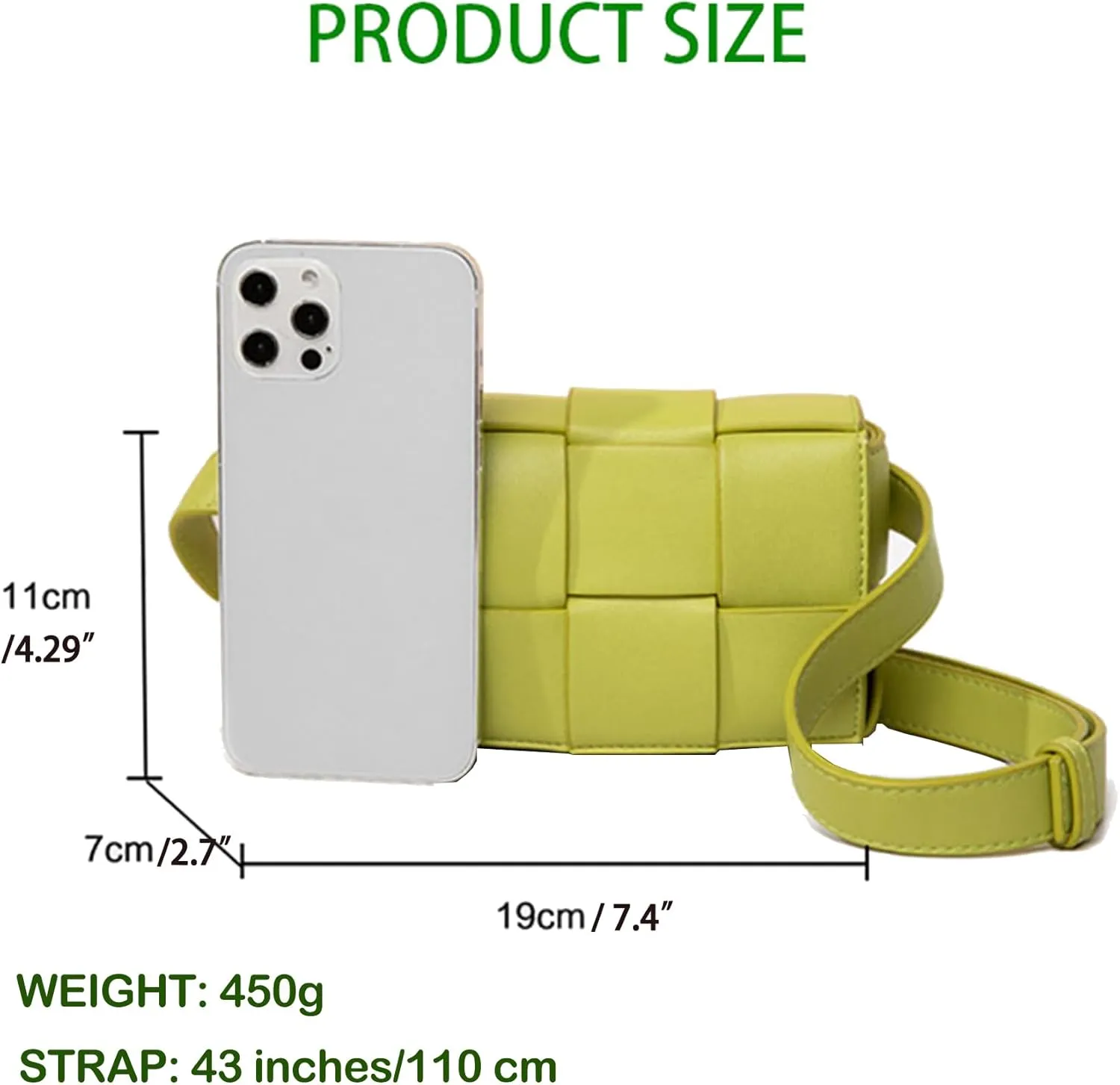 Mini Woven Purse Crossbody, Waist Pack Belt Bag with Adjustable Belt, Fanny Packs Purse Shoulder Handbags (Brown)