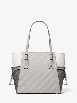 MK Voyager Small Color-Block Logo Tote Bag - Grey - Michael Kors