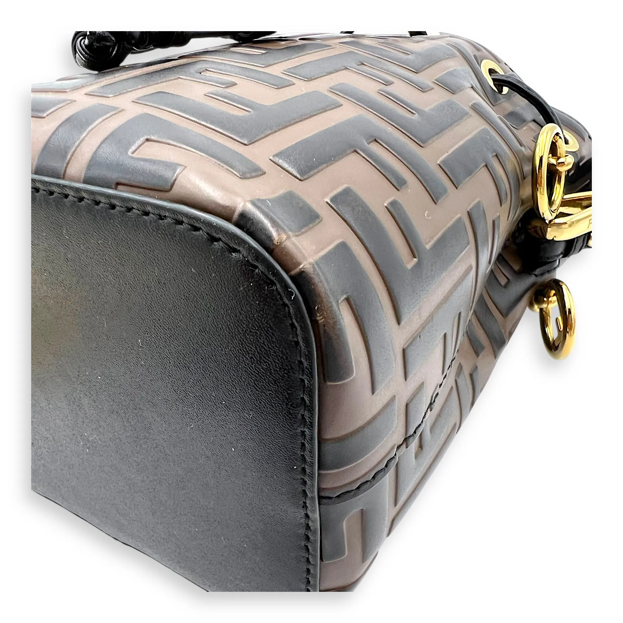 Mon Tresor Bucket Bag Brown in Calfskin, Gold hardware