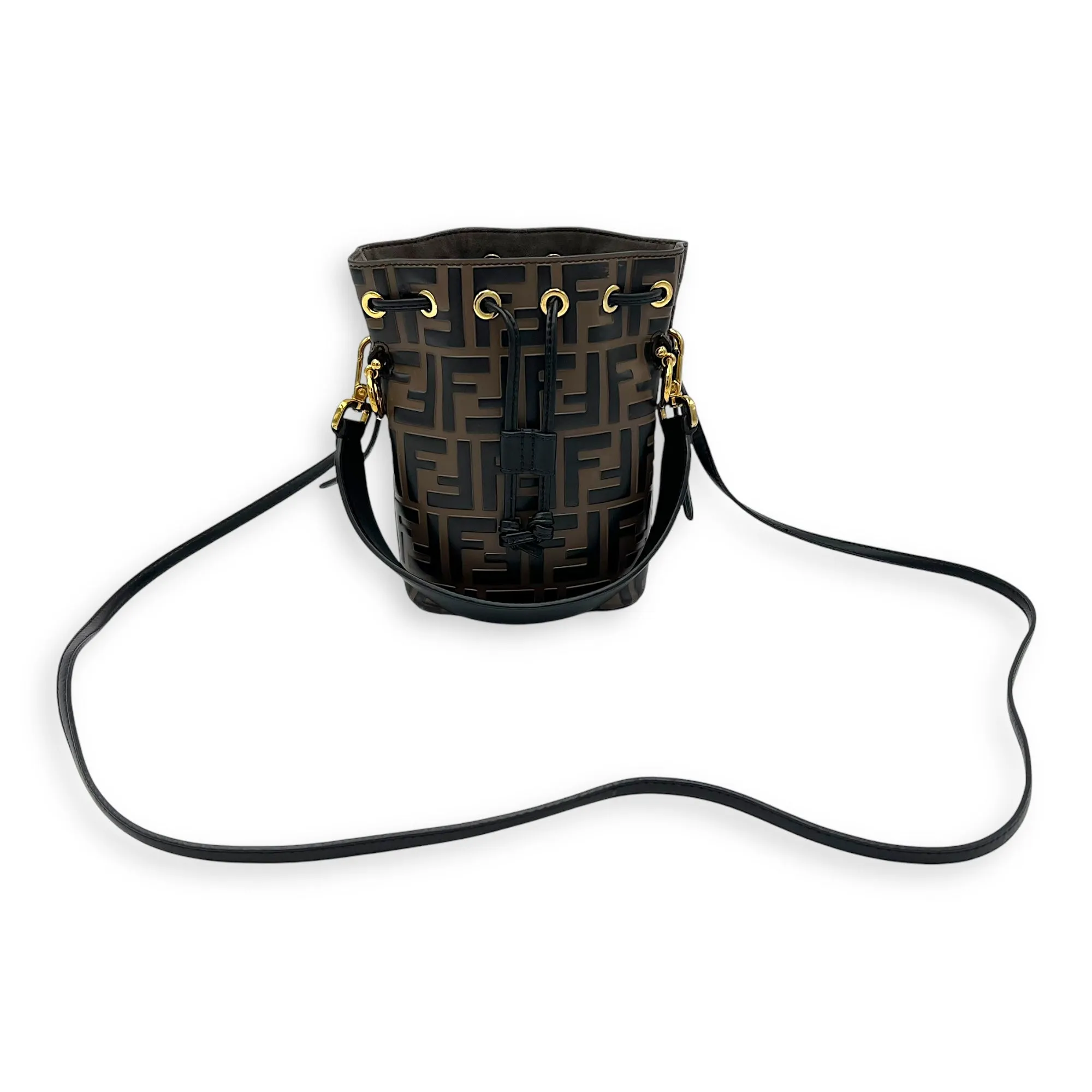 Mon Tresor Bucket Bag Brown in Calfskin, Gold hardware