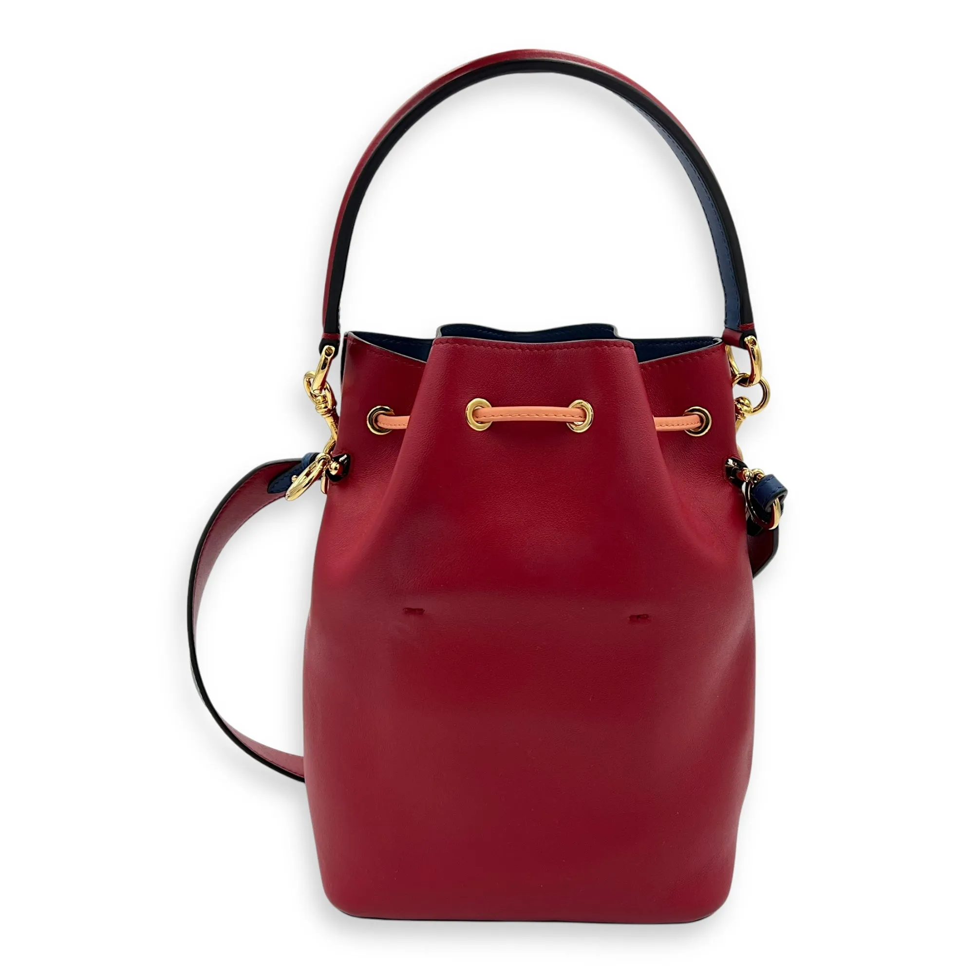 Mon Tresor Bucket Bag Red in Calfskin, Gold hardware