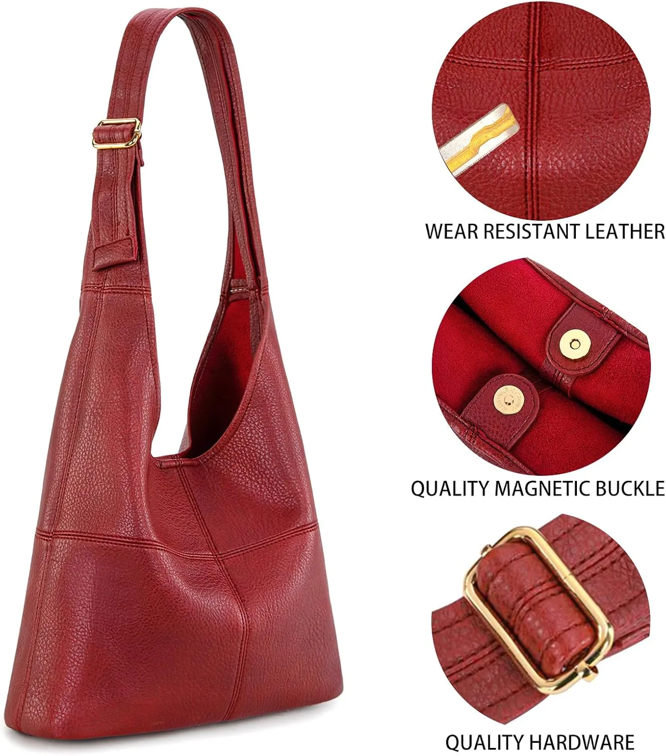 Montana West Hobo Bags Purse for Women Ultra Soft Foldable Shoulder Slouchy Handbags with Cosmetic bag