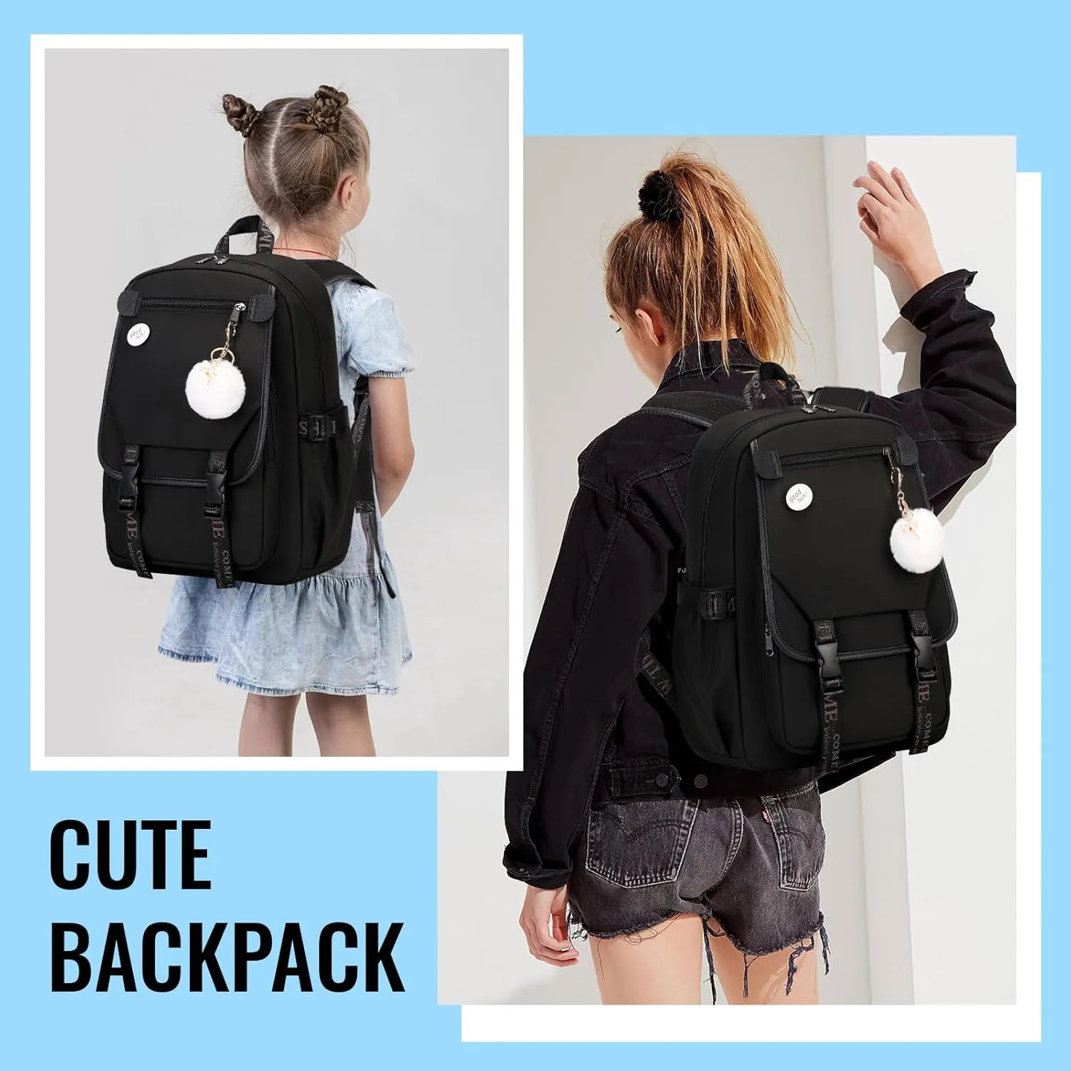 MOONBABY Girls Backpack School Bookbag for Teens Large Capacity Aesthetics Bags for Middle High School