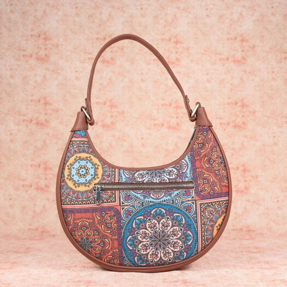 Multicolor Mandala Print Hobo Bag