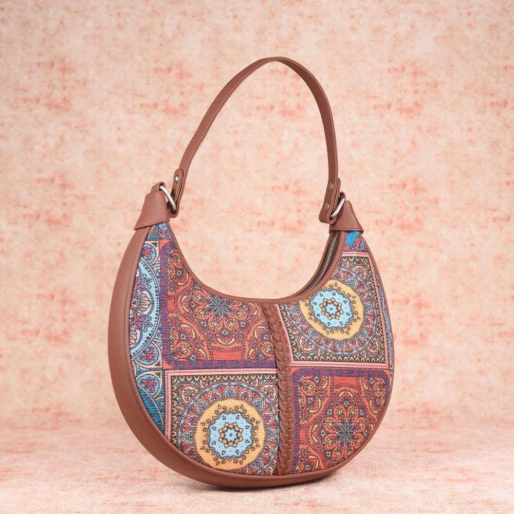Multicolor Mandala Print Hobo Bag