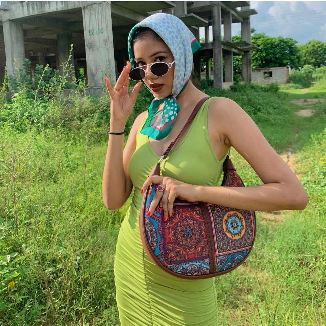 Multicolor Mandala Print Hobo Bag