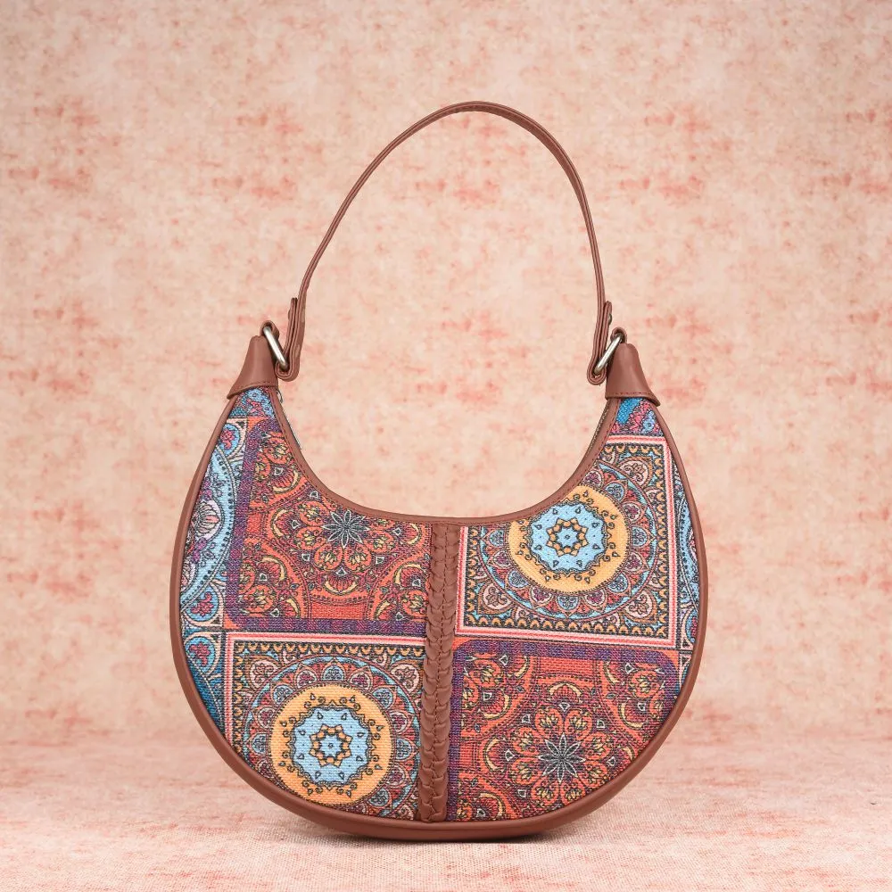 Multicolor Mandala Print Hobo Bag