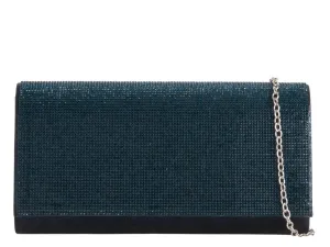 Navy Diamante Jewelled Clutch Bag