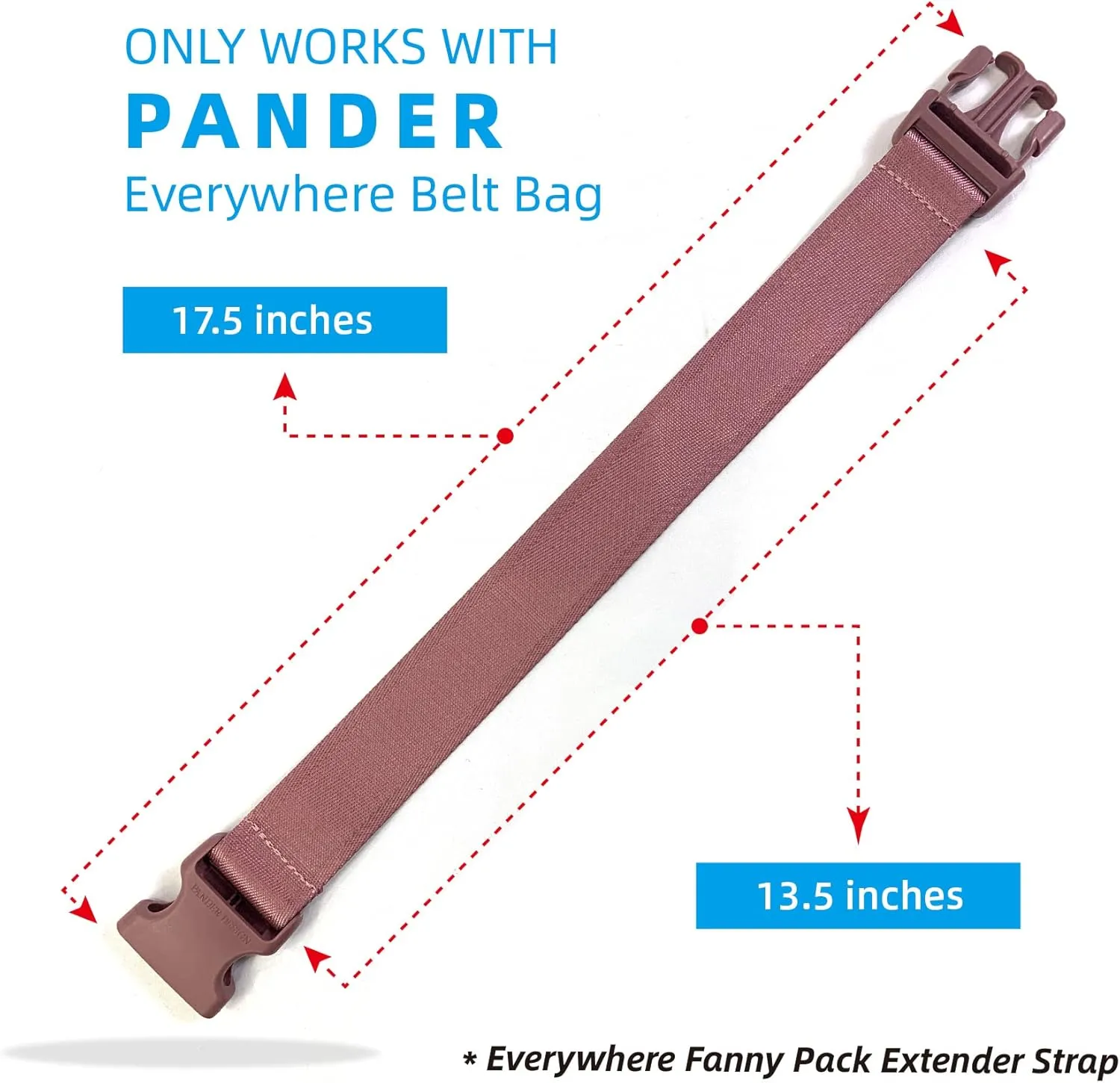 Pander Belt Bag Strap Extender  Fits Only Pander 1L and Larger Belt Bags, Adds 13.5 Length, Nylon Extension Strap, Not for Other Brands, Dune