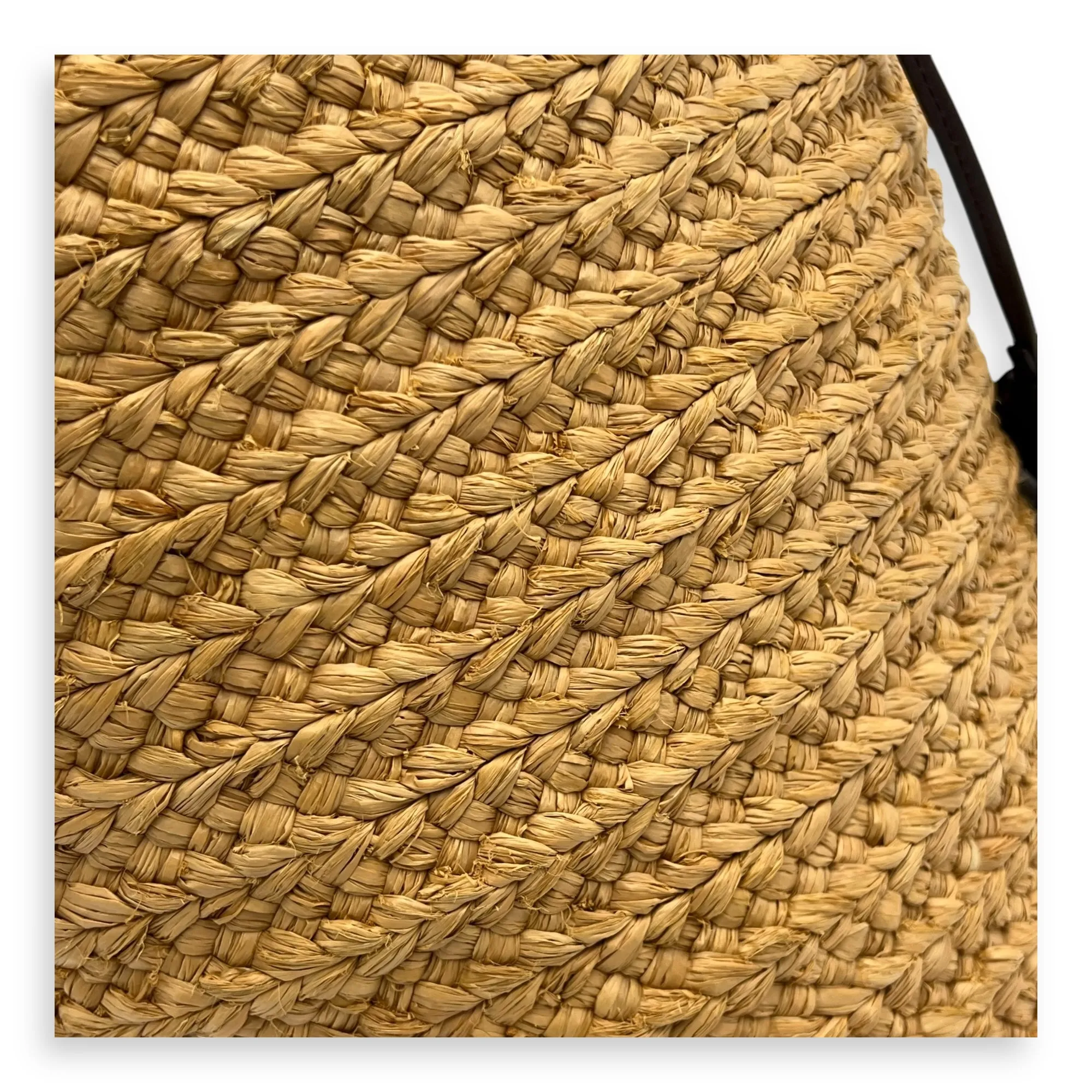 Panier Bucket Bag Brown in Raffia, Gold hardware