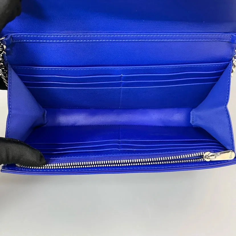 Preloved Dior Diorama WOC Blue Leather Clutch Bag XJ10817