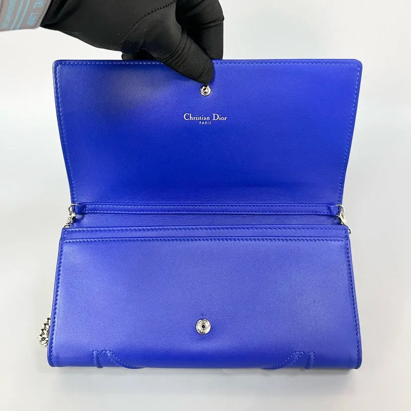 Preloved Dior Diorama WOC Blue Leather Clutch Bag XJ10817