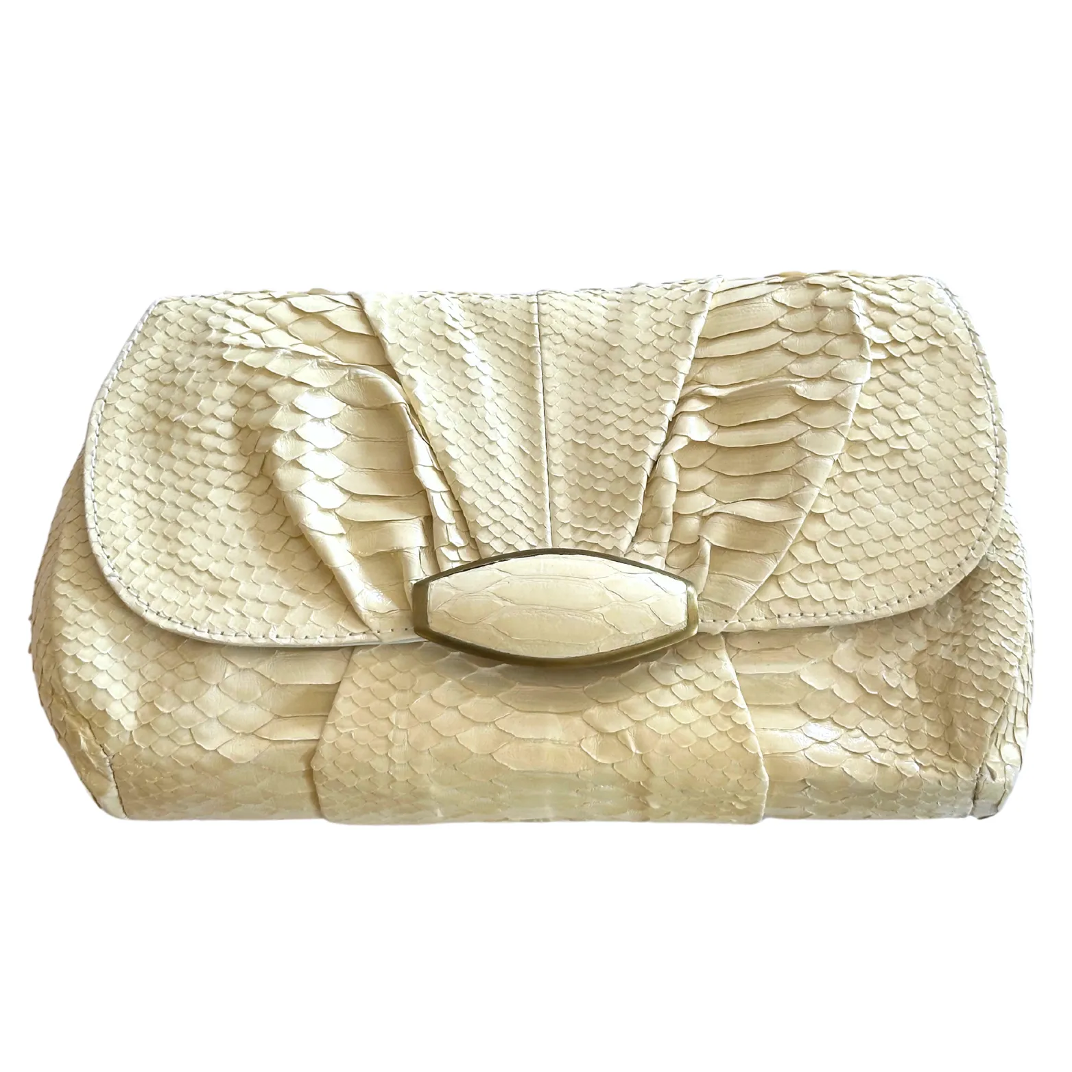 Python Clutch - Cream