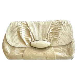 Python Clutch - Cream