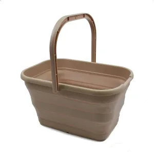 SAMMART 12L (3.1 Gallon) Collapsible Rectangular Handy Bucket (1, Apricot)