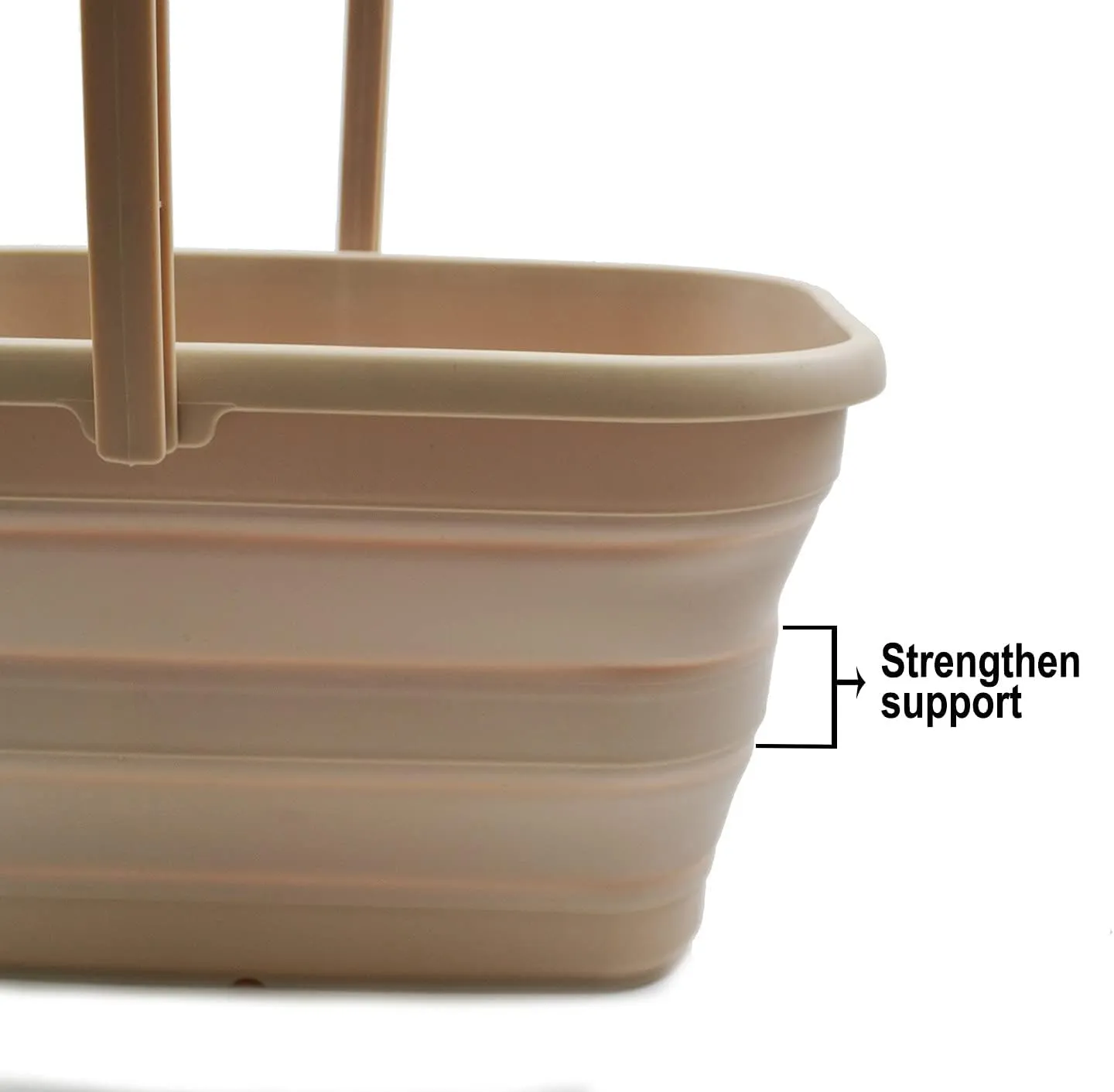 SAMMART 12L (3.1 Gallon) Collapsible Rectangular Handy Bucket (1, Apricot)