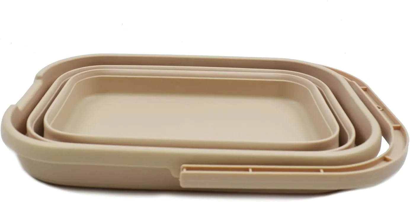 SAMMART 12L (3.1 Gallon) Collapsible Rectangular Handy Bucket (1, Apricot)
