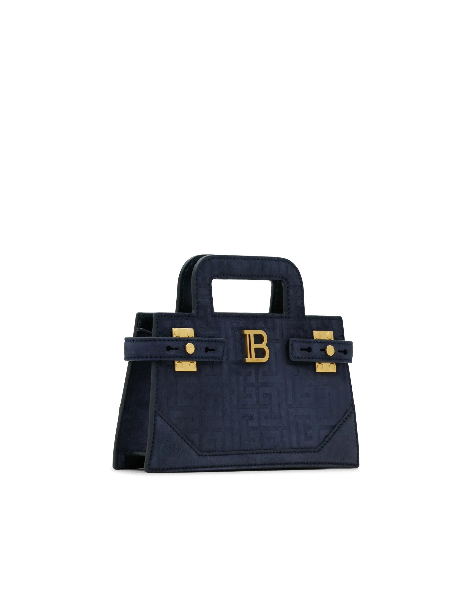 Small B-Buzz Suede and Leather Top Handle Bag