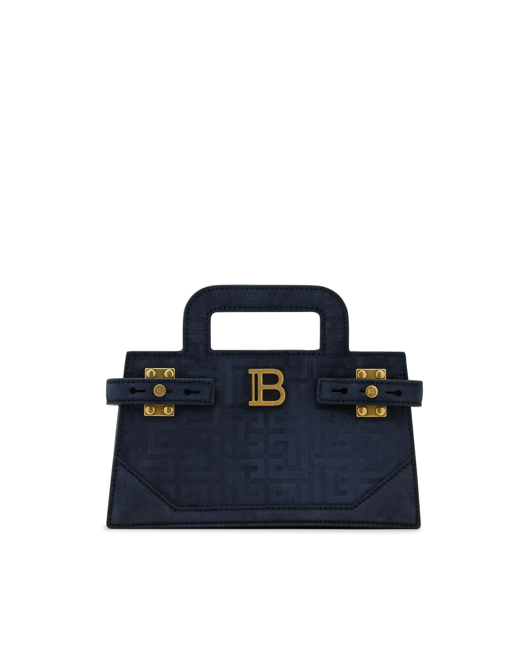 Small B-Buzz Suede and Leather Top Handle Bag