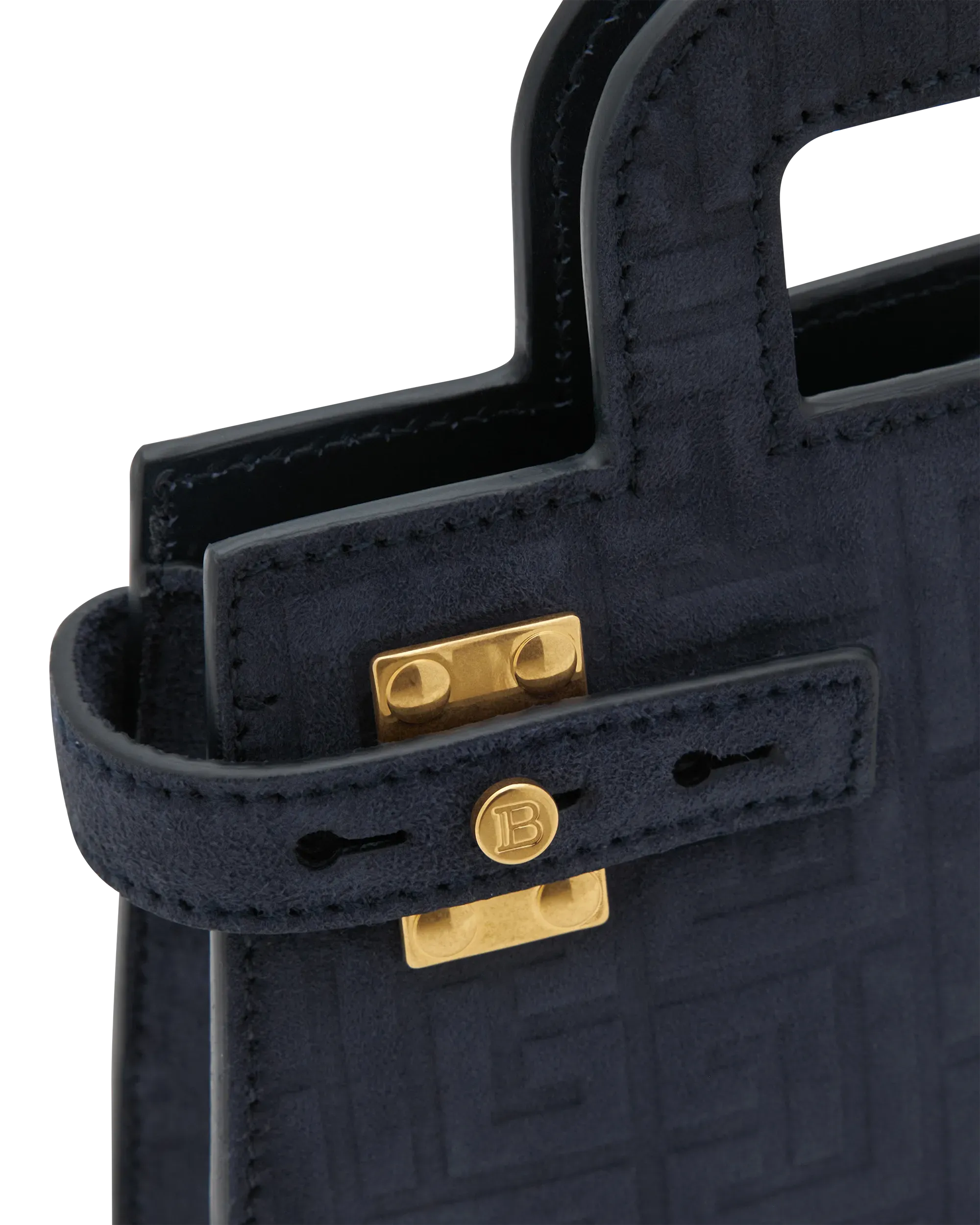 Small B-Buzz Suede and Leather Top Handle Bag