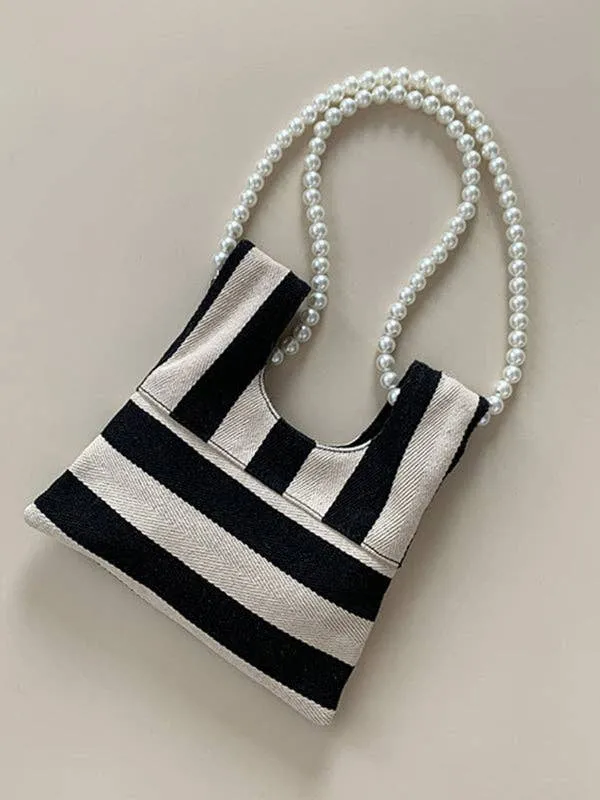 Striped Beaded crossbody bag