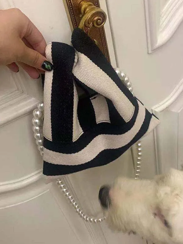 Striped Beaded crossbody bag
