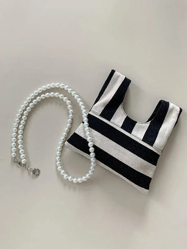 Striped Beaded crossbody bag