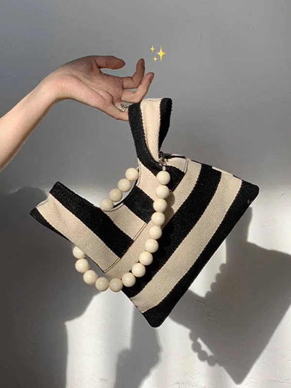 Striped Beaded crossbody bag