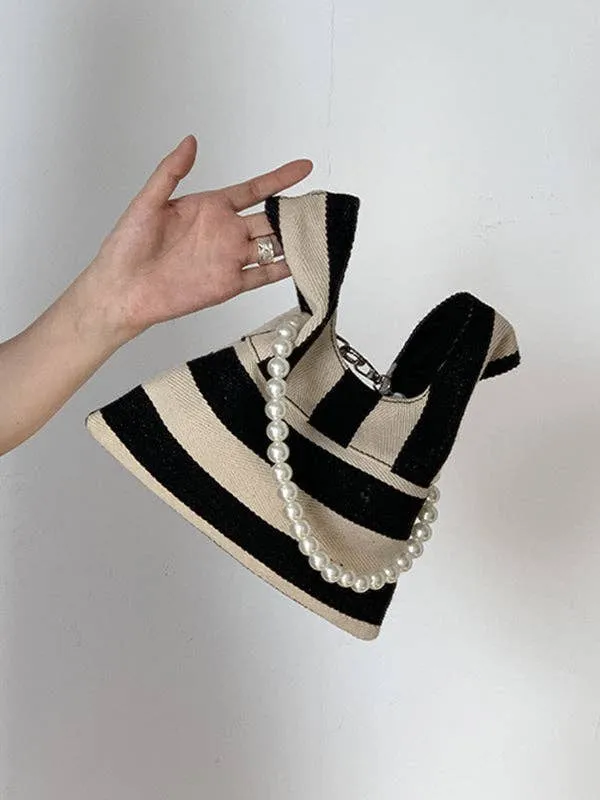 Striped Beaded crossbody bag