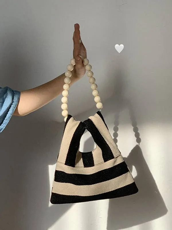 Striped Beaded crossbody bag
