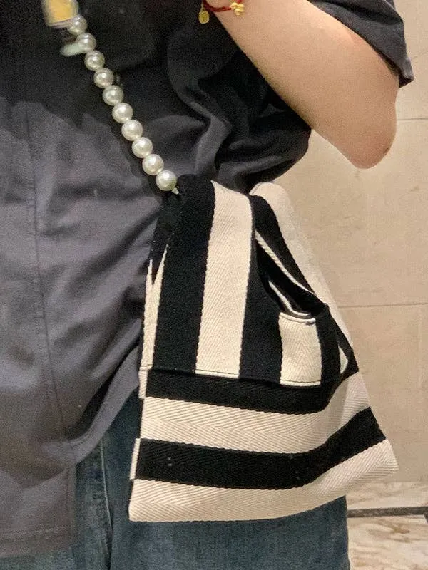 Striped Beaded crossbody bag