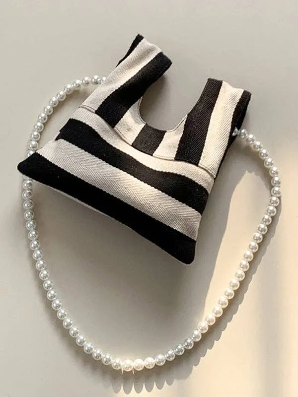 Striped Beaded crossbody bag