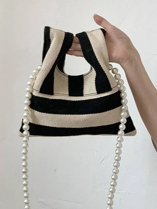 Striped Beaded crossbody bag