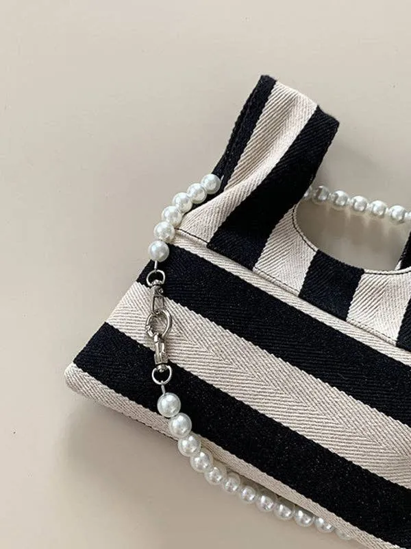 Striped Beaded crossbody bag