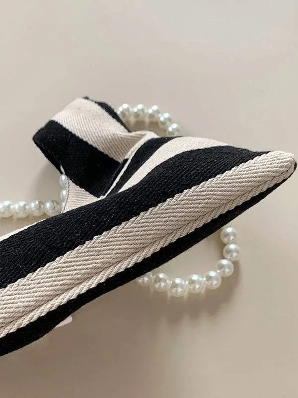 Striped Beaded crossbody bag