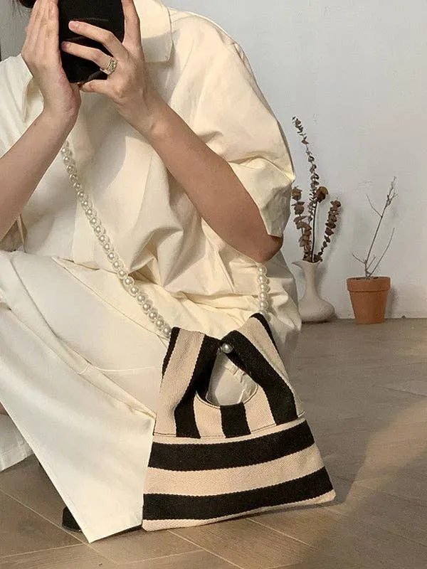 Striped Beaded crossbody bag