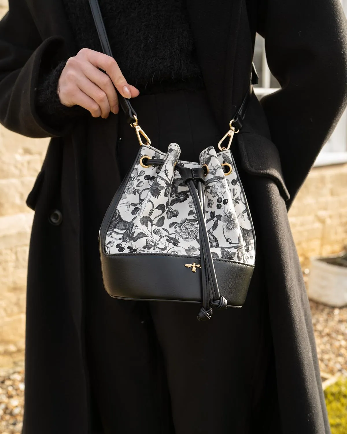 Tree Of Life Black Bucket Bag