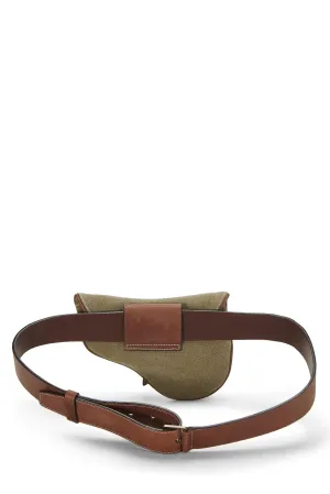 Trendy Inspired Dior,  Green Canvas Saddle Belt Bag, Green