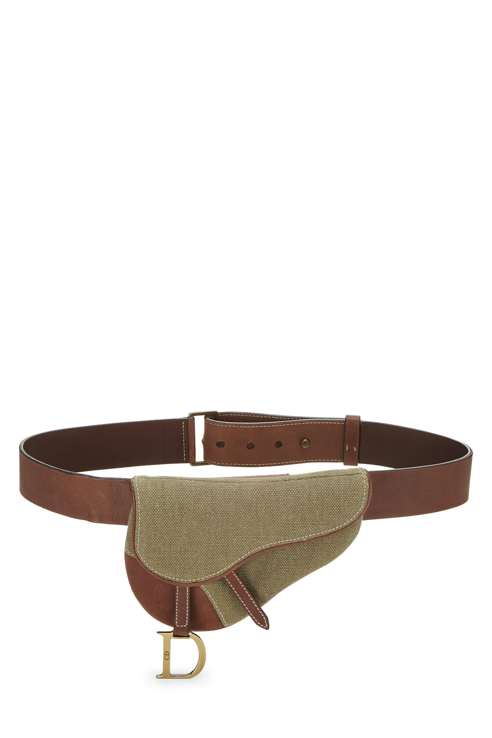 Trendy Inspired Dior,  Green Canvas Saddle Belt Bag, Green