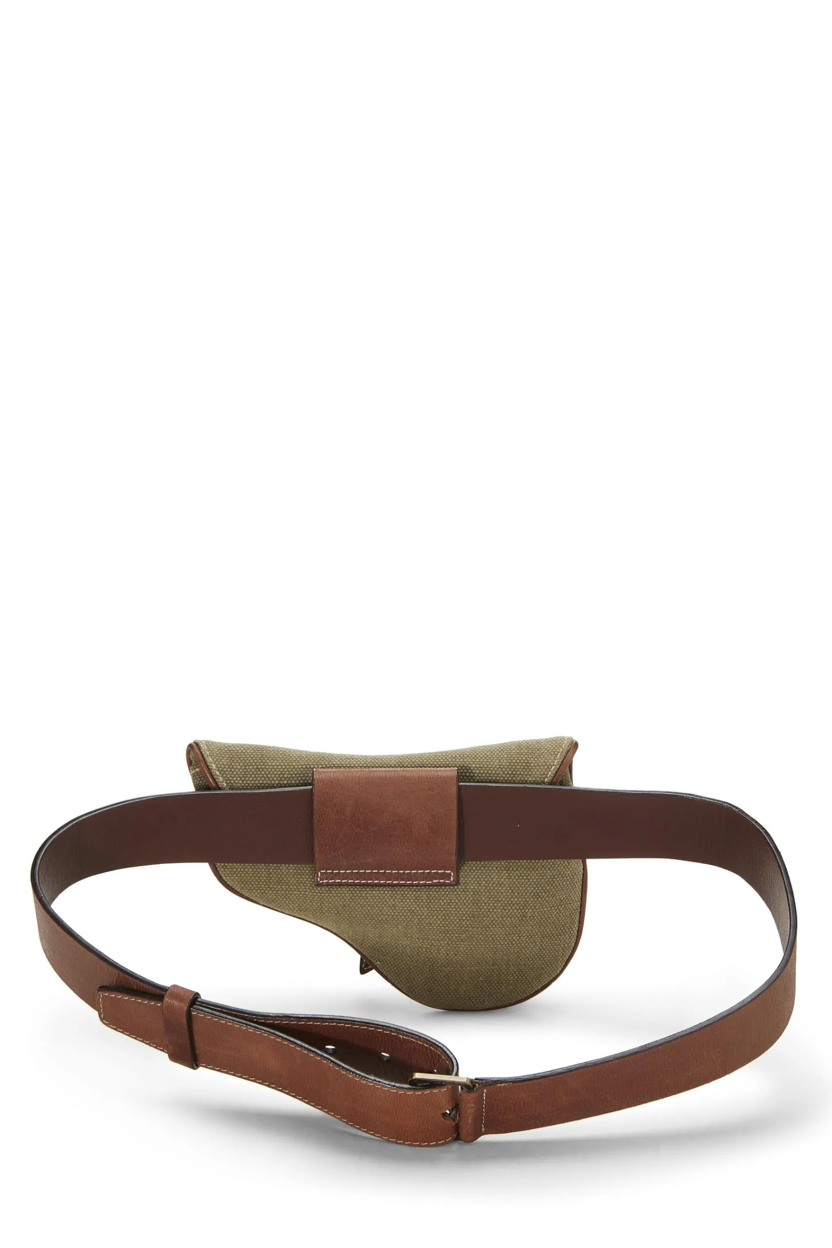 Trendy Inspired Dior,  Green Canvas Saddle Belt Bag, Green