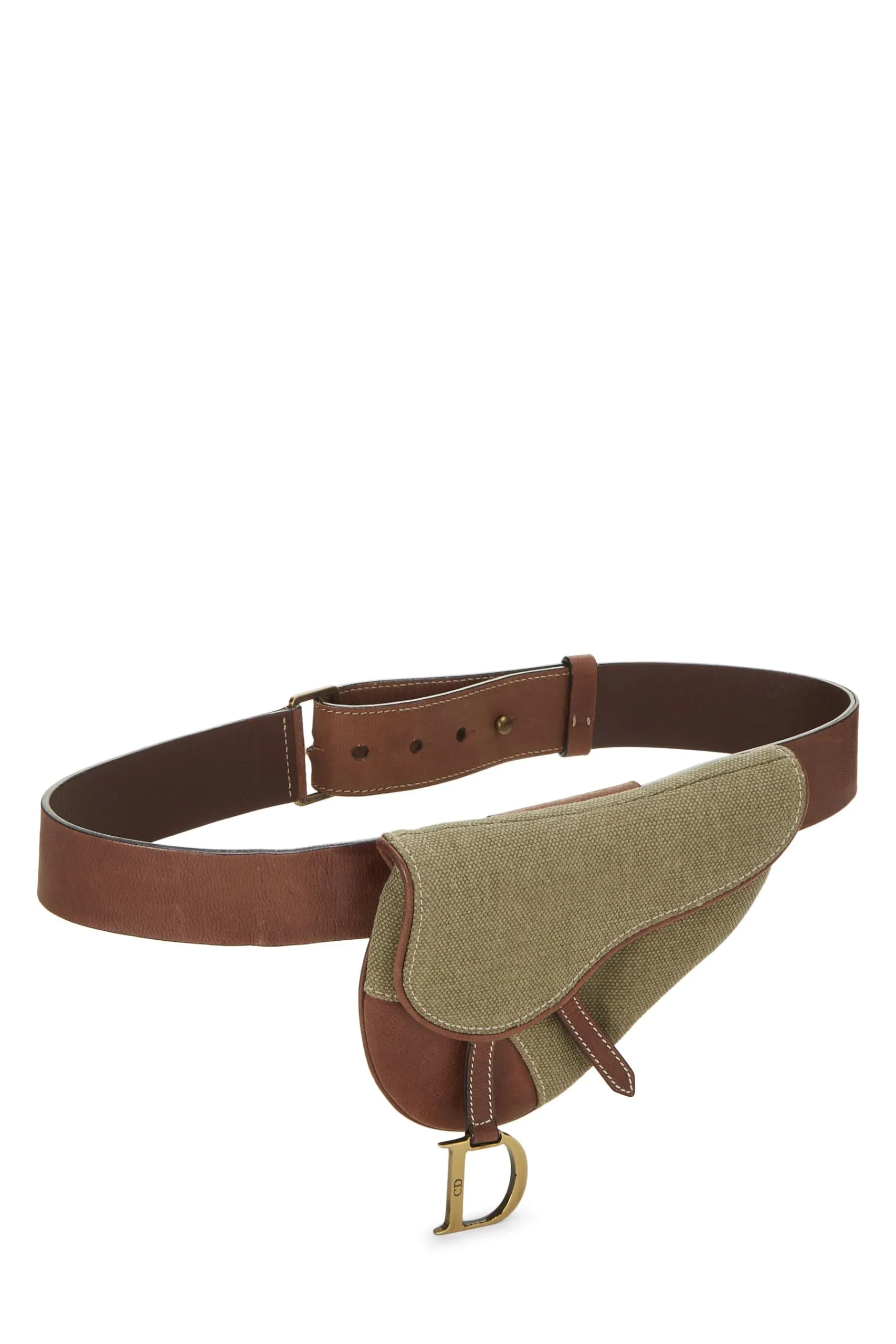 Trendy Inspired Dior,  Green Canvas Saddle Belt Bag, Green