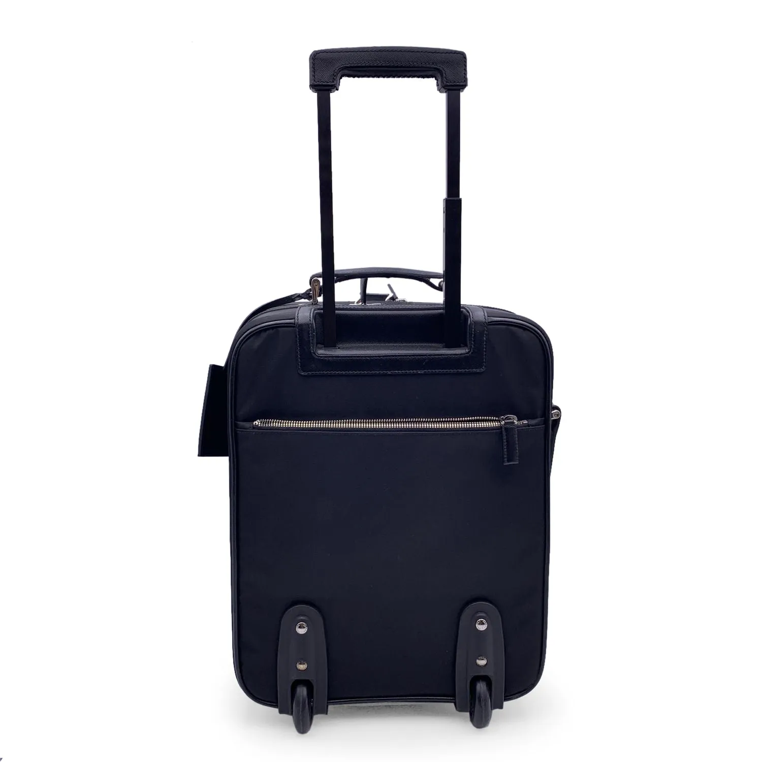 Trendy Inspired Prada Black Nylon Rolling Suitcase Wheeled Travel Bag Trolley