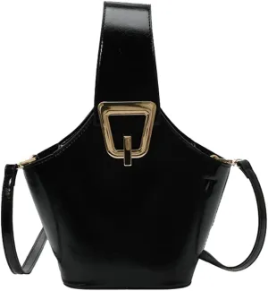 Trendy PU Leather Bucket Bags for Women Purse Top Handle Crossbody Bag Small Satchel Handbags Cute Tote Bag