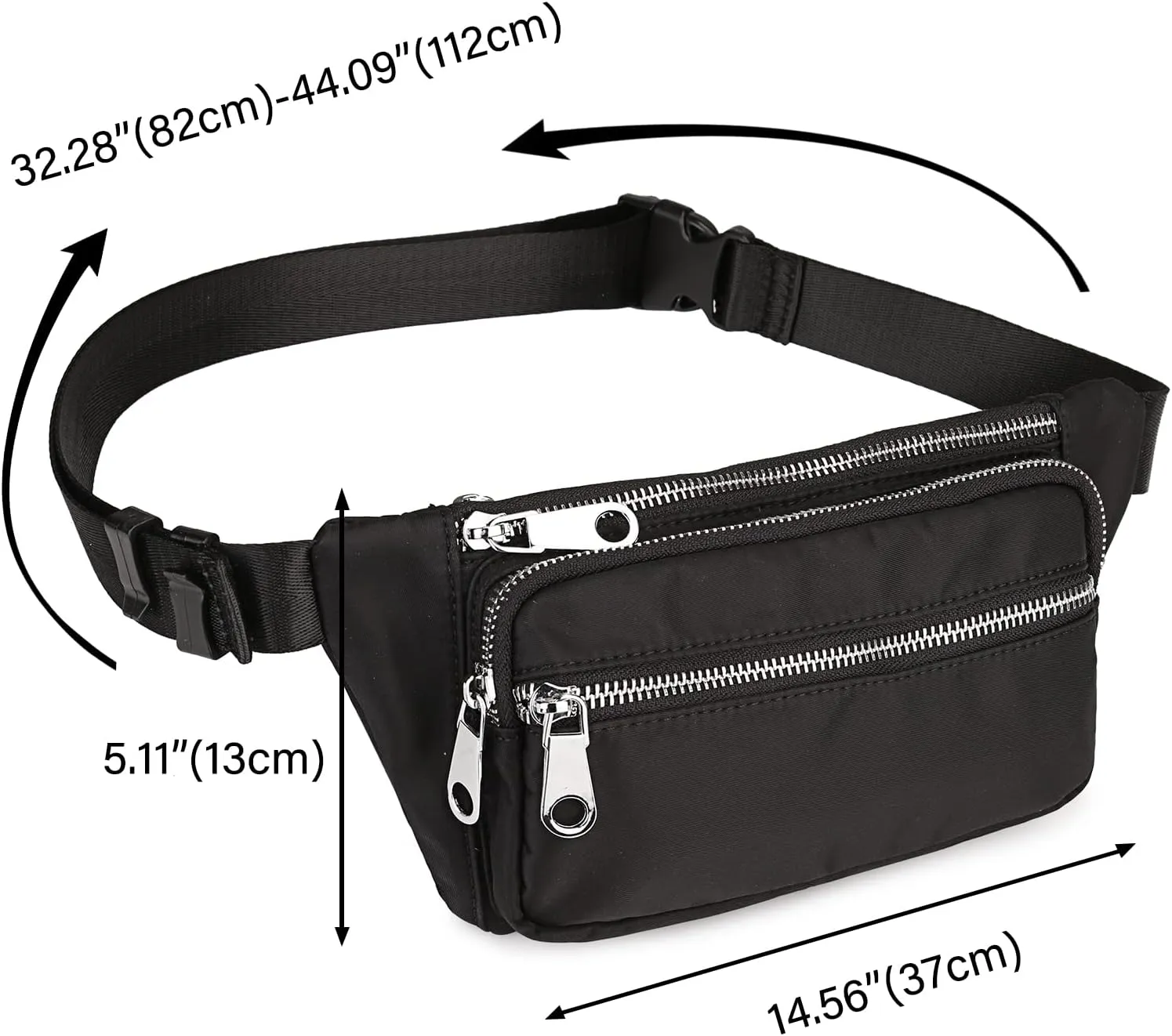 Uromee Fanny Packs for Women Crossbody Belt Bag Nylon Fashion Waist Bag Everywhere Travel Hiking Running Adjustable Strap