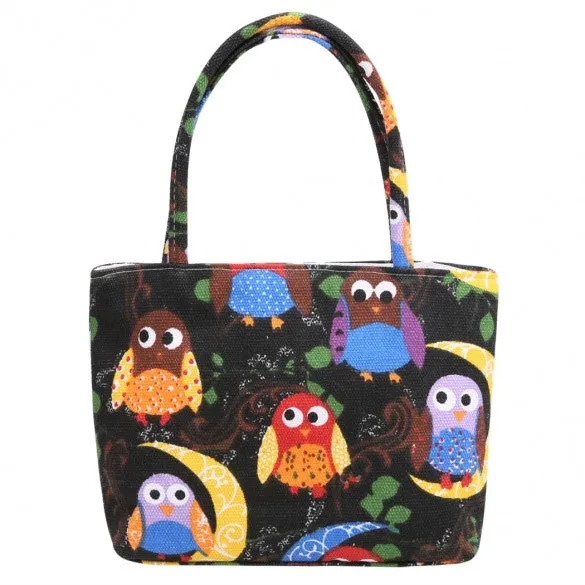 Women Canvas Single Shoulder Casual Print Tote Handbag