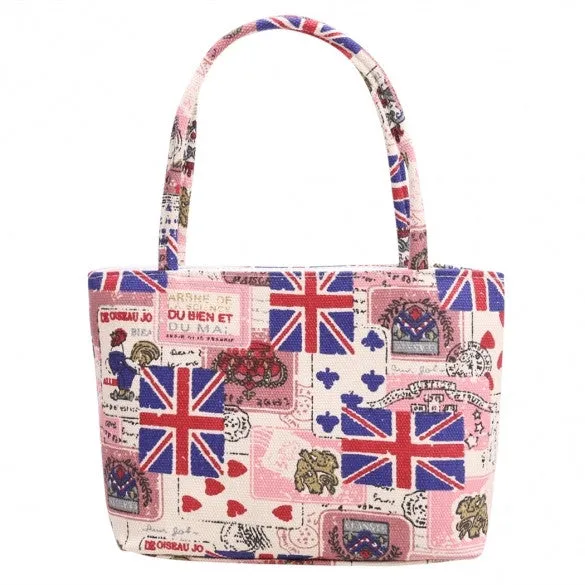 Women Canvas Single Shoulder Casual Print Tote Handbag