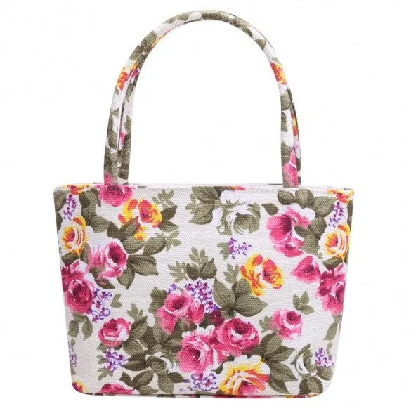 Women Canvas Single Shoulder Casual Print Tote Handbag