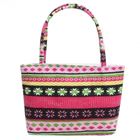 Women Canvas Single Shoulder Casual Print Tote Handbag